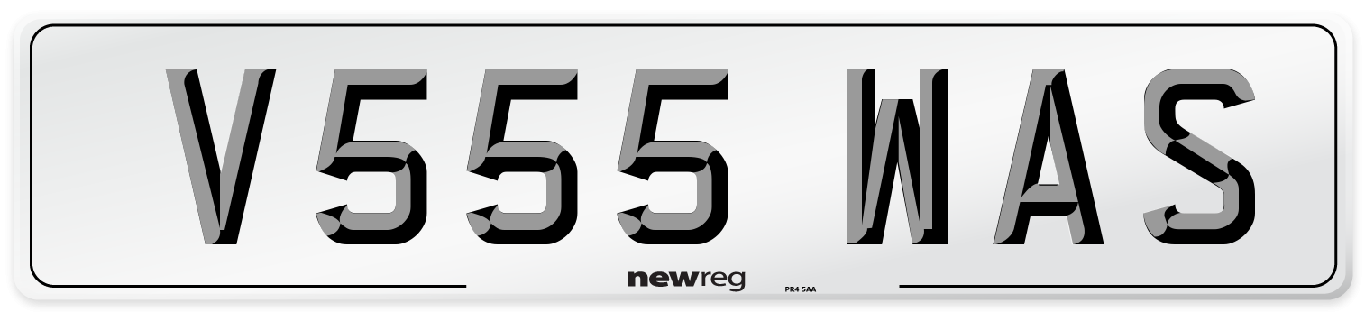 V555 WAS Number Plate from New Reg